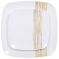 Gold Wavelet Plastic Plates — 40-Piece Set (20 Square 10.25 in + 20 Round 7.5 in)