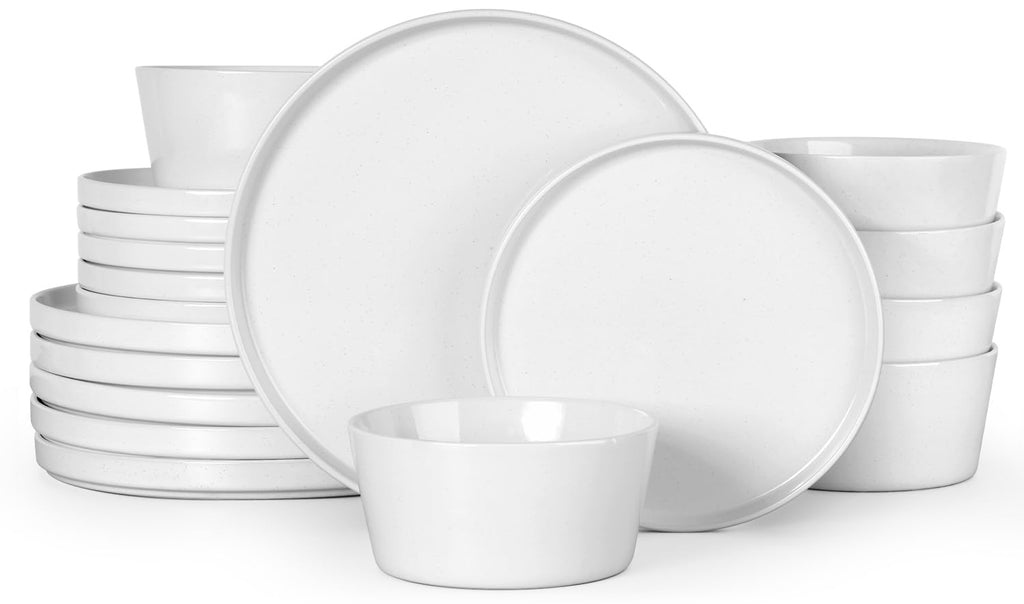 Herogo 18-Piece Pearl White Dinnerware Set