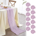 Nialnant 12 Pack Lavender Table Runner for Wedding Lilac Cheesecloth Table Runner 10Ft Purple Table Runner Cheesecloth Rustic Table Runner for Party Bridal Table Decoration