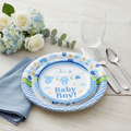 Blue Baby Boy Shower 100pc Plate Set