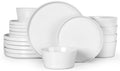 Herogo 18-Piece Pearl White Dinnerware Set