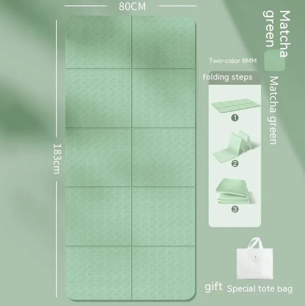 Travel Foldable Yoga Mat — 8mm Thick, Portable & Foldable