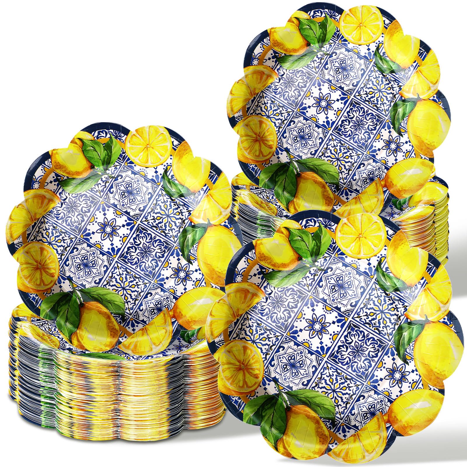 Capri Lemon Festive Paper Plates 100 Pcs