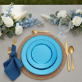 13-Inch Metallic Beaded Rim Charger Plates, Royal Blue, Set of 12