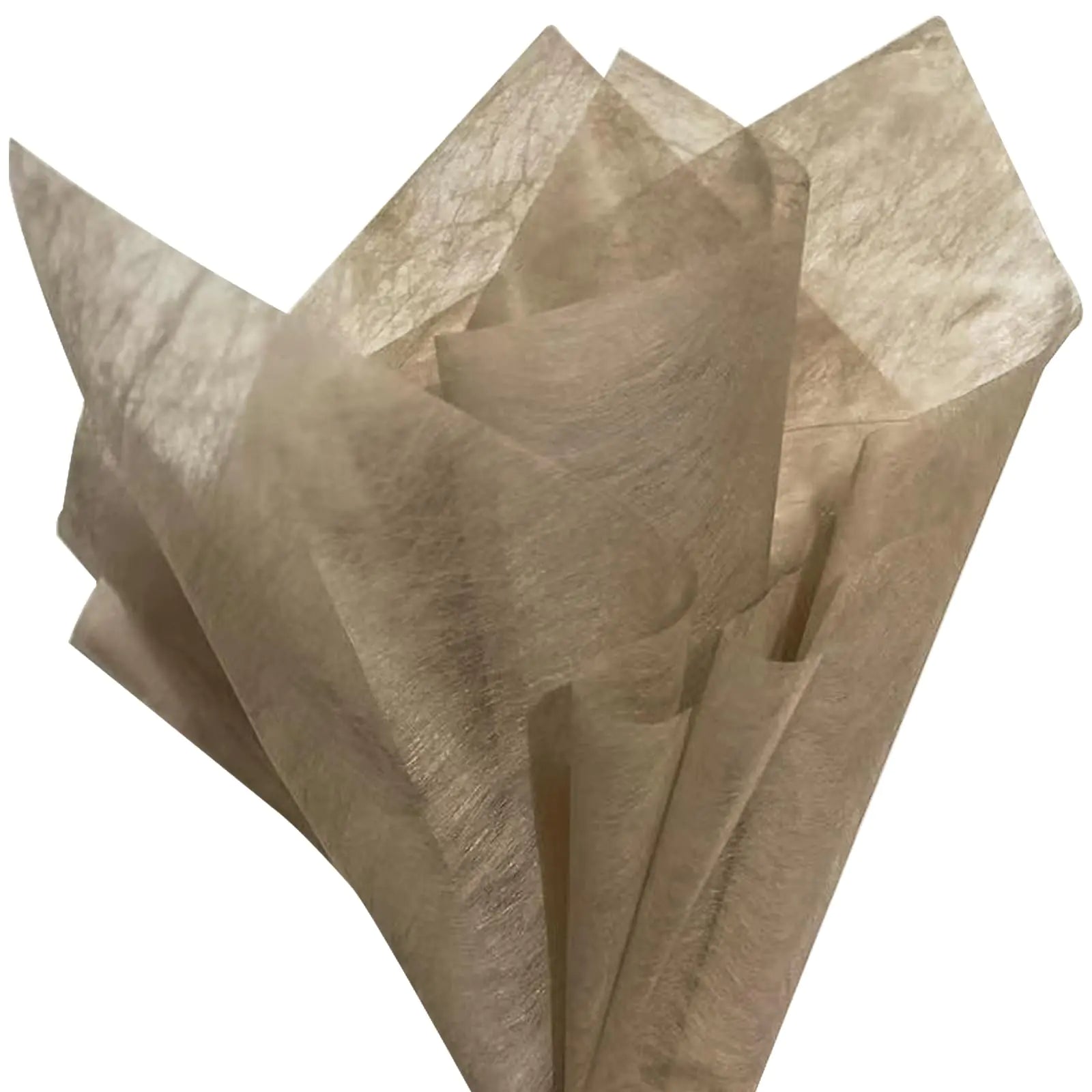 Korean non-woven cotton flower wrapping paper, solid tan, folded sheets