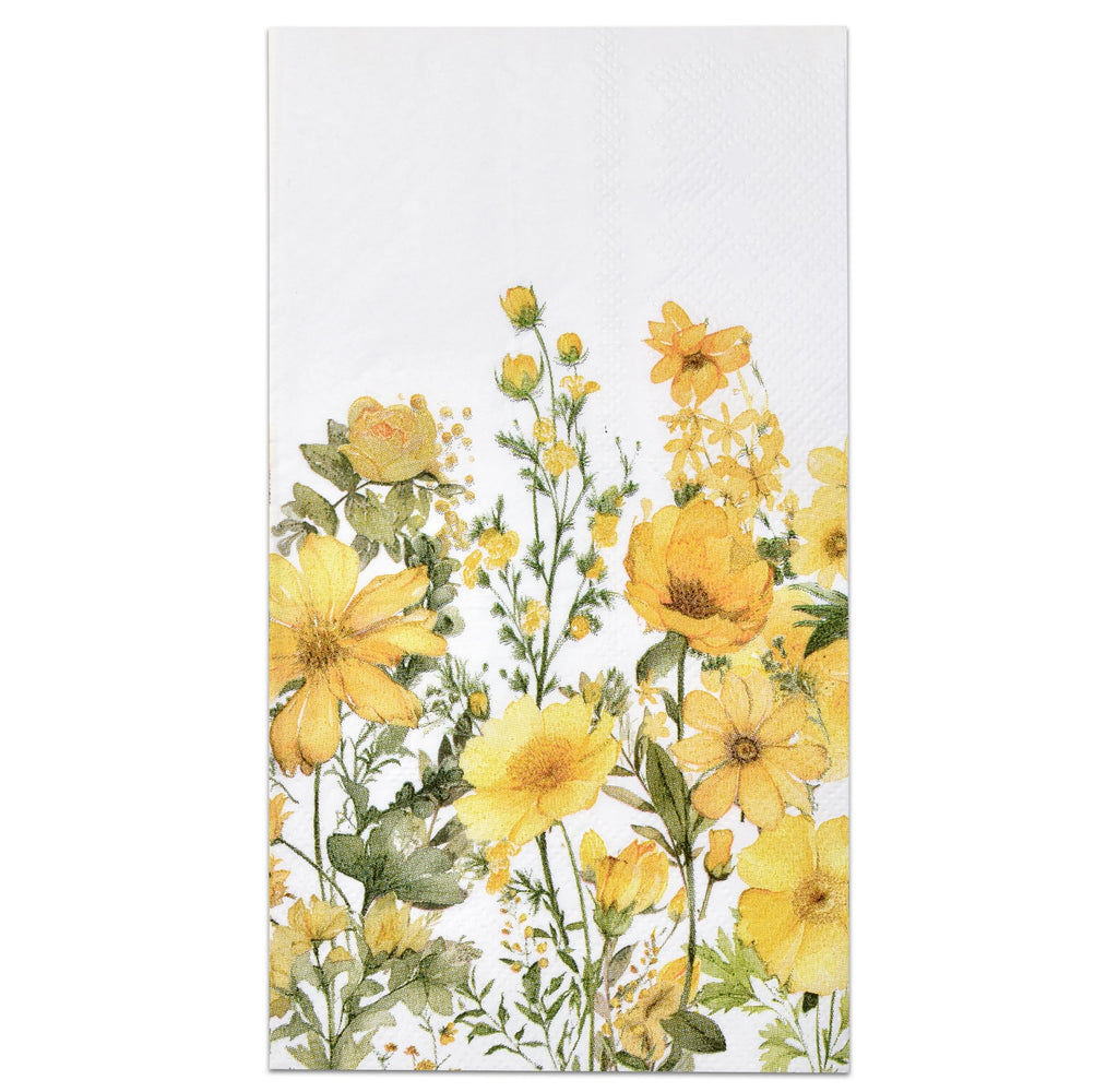 Gift Boutique 100 Pcs Calliopsis Yellow Flower Guest Napkins Disposable Paper Floral Dinner Hand Napkin for Spring Summer Picnic Party Supplies
