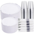 Silver Plastic Dinnerware Set - 350 Pieces, Serves 50