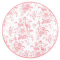 Pink Wildflower Toile Paper Plates — 48 Count, 9 in Round Dinner Plates