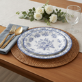 Blue & White Floral Paper Plates, 9 in, 50 Count