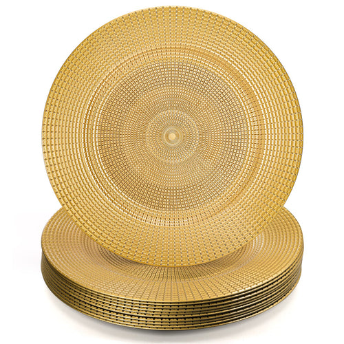 12-Pack Gold Chain Charger Plates, 13 Inch