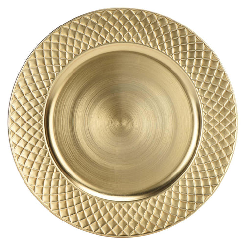 13-Inch Antique Gold Charger Plates, Set of 6