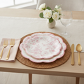 Pink Floral Scalloped Dessert Plates — 24 Count, 7 in Vintage Paper Plates
