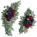 Navy Blue and Burgundy Wedding Arch Floral Set