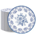Blue & White Floral Paper Plates, 9 in, 50 Count
