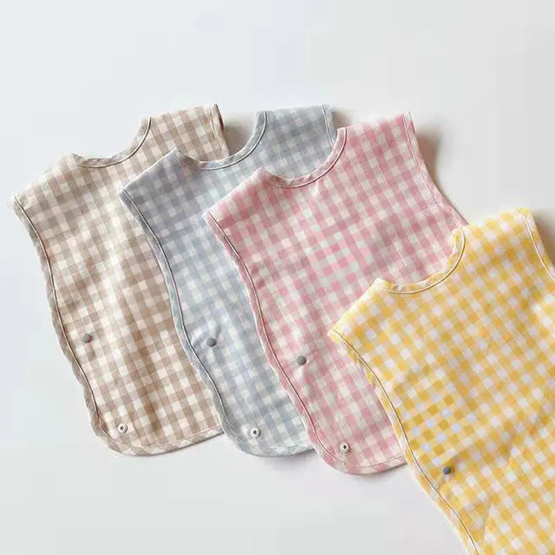 Plaid waterproof baby bib color