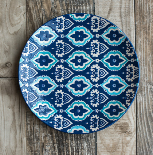 Blue Mosaic Ceramic Dinner Plates
