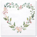 WRAPAHOLIC 50Pcs Floral Wedding Napkins - 3 Ply Floral Botanical Heart Wedding Disposable Paper Luncheon Napkin for Wedding Engagement Bridal Shower Tableware Party Supplies - 6.5 x 6.5 In