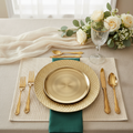 13-Inch Antique Gold Charger Plates, Set of 6