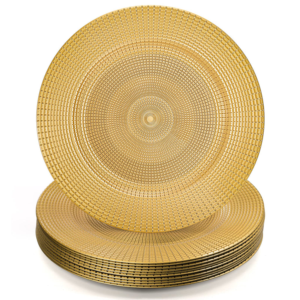12-Pack Gold Chain Charger Plates, 13 Inch