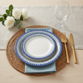 Blue Patterned Heavy-Duty Paper Plates — 120 Count, 10 in Bulk Disposable Plates