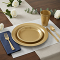 Gold Disposable Dinnerware Set - 350 Pieces, Serves 50