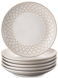 DOWAN Dinner Plate Set of 6 8.8-inch Ceramic Plates Set Relief and Glazed with Specks Serving Dishes Versatile Plates for Salad Dessert Microwave Safe Housewarming and Wedding Gift