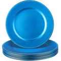 13-Inch Metallic Beaded Rim Charger Plates, Royal Blue, Set of 12