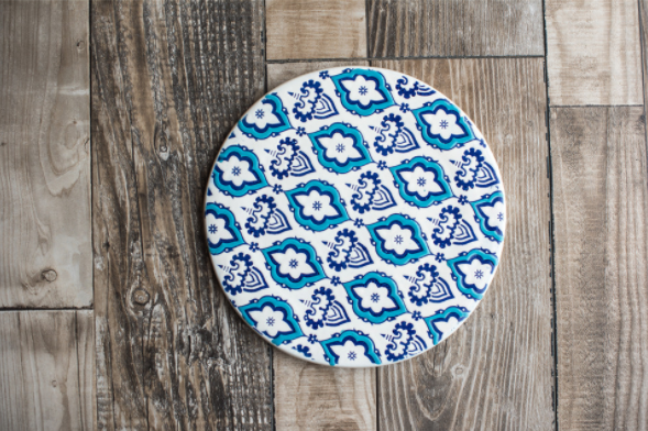 Blue Mosaic Ceramic Dinner Plates