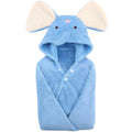 Blue elephant hooded baby bath towel with cream ears — real product