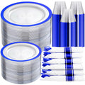 210-Piece Dark Blue Disposable Dinnerware Set for 30 Guests