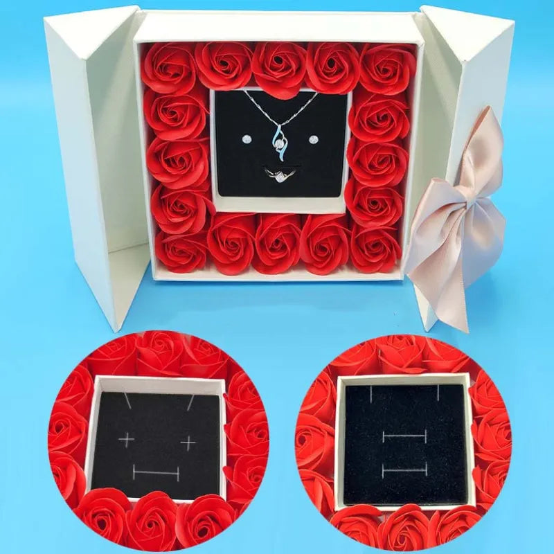 Floral jewelry keepsake box detail view