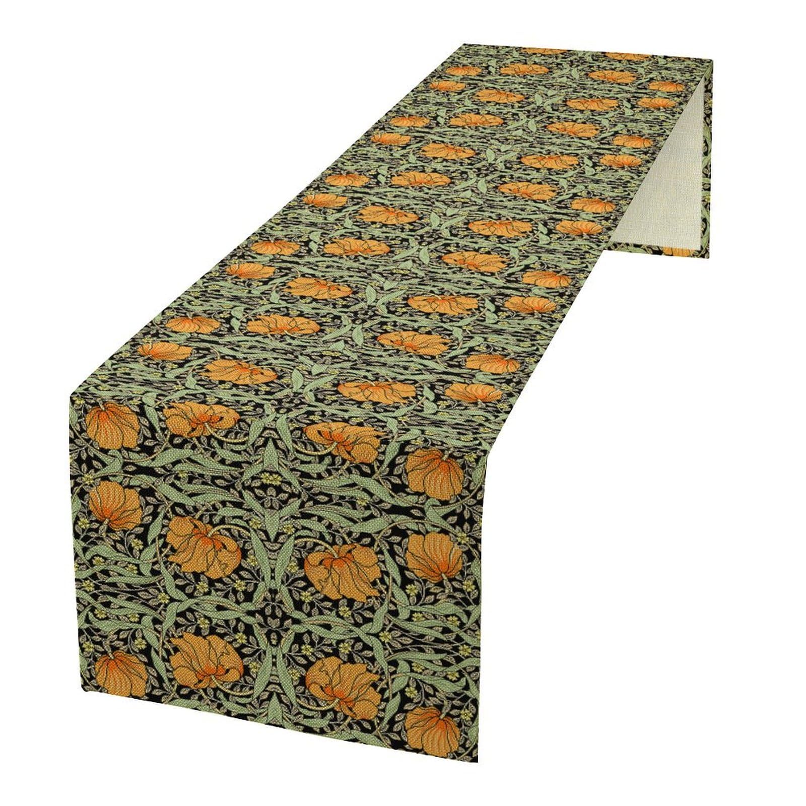 William Morris Floral Burlap Table Runner W13xL90in