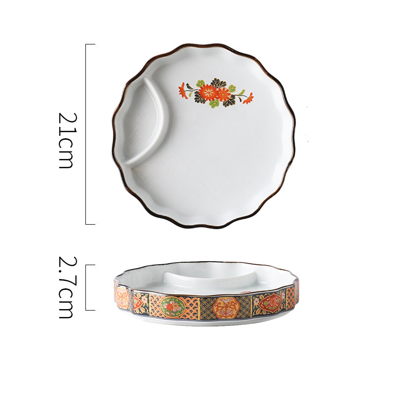 Ceramic snack plate painted design