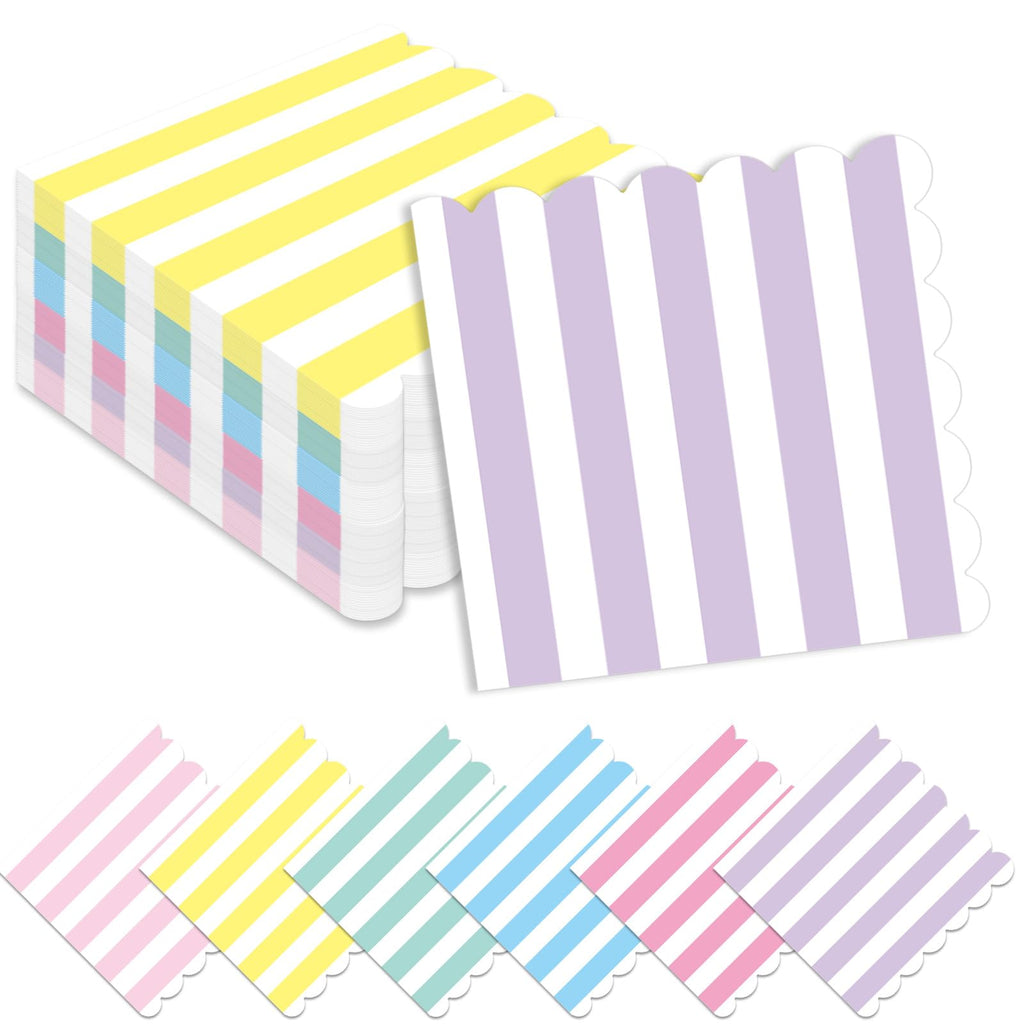 Pastel Stripe Party Napkins 120pc Set