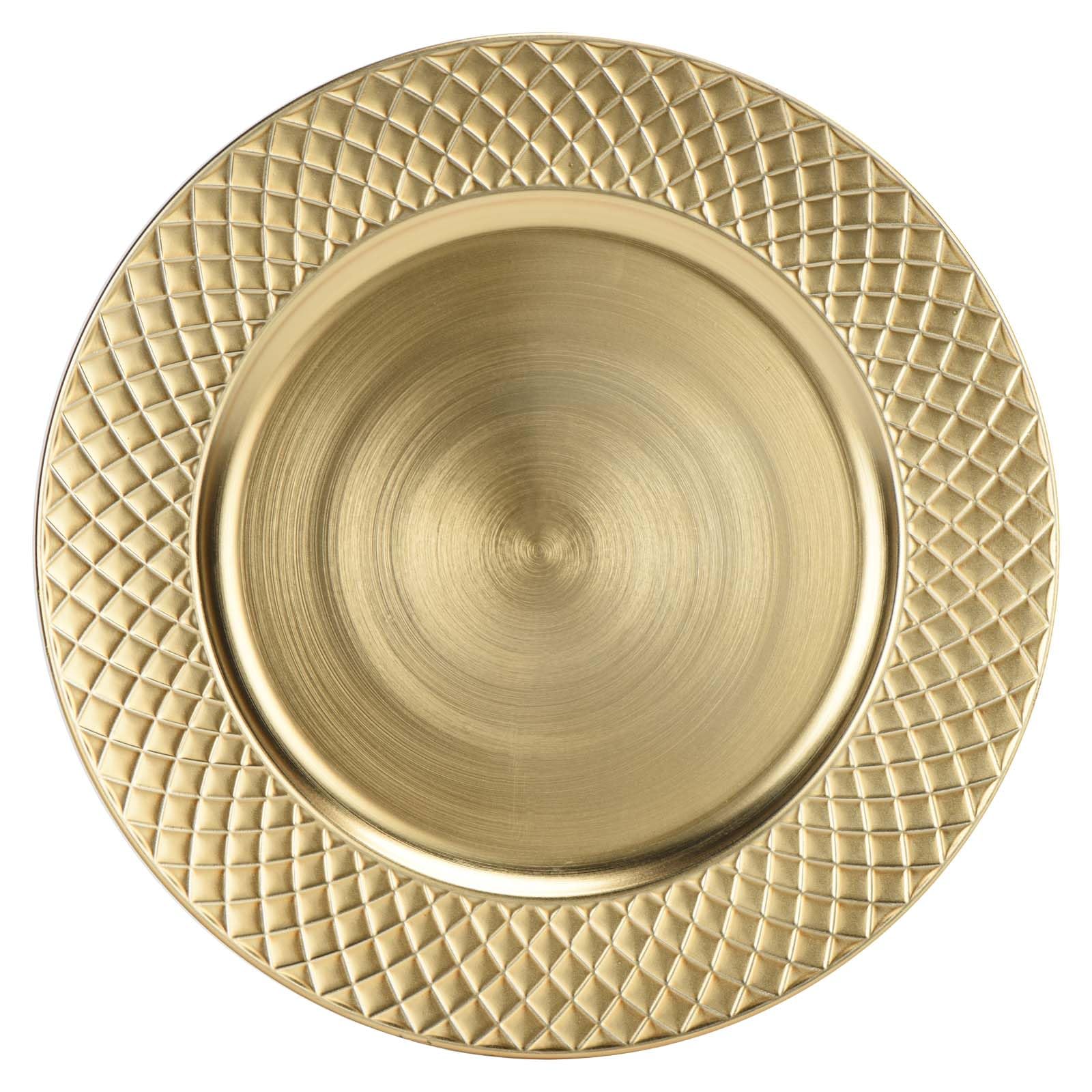 13-Inch Antique Gold Charger Plates, Set of 6