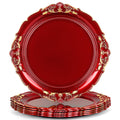 Embossed Red Charger Plates, Set of 6