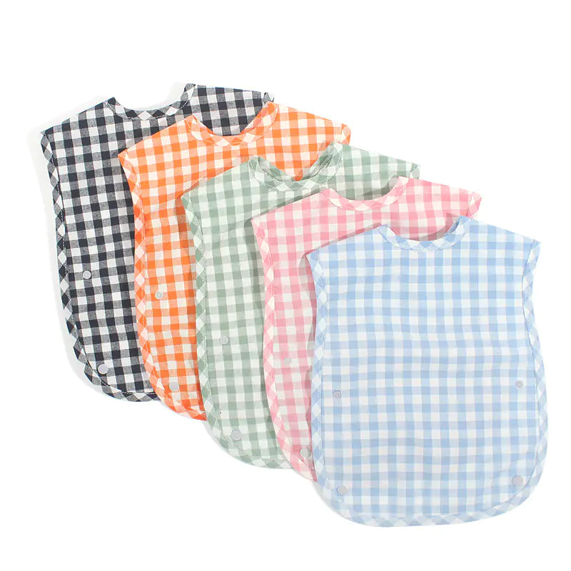 Plaid waterproof baby bib color
