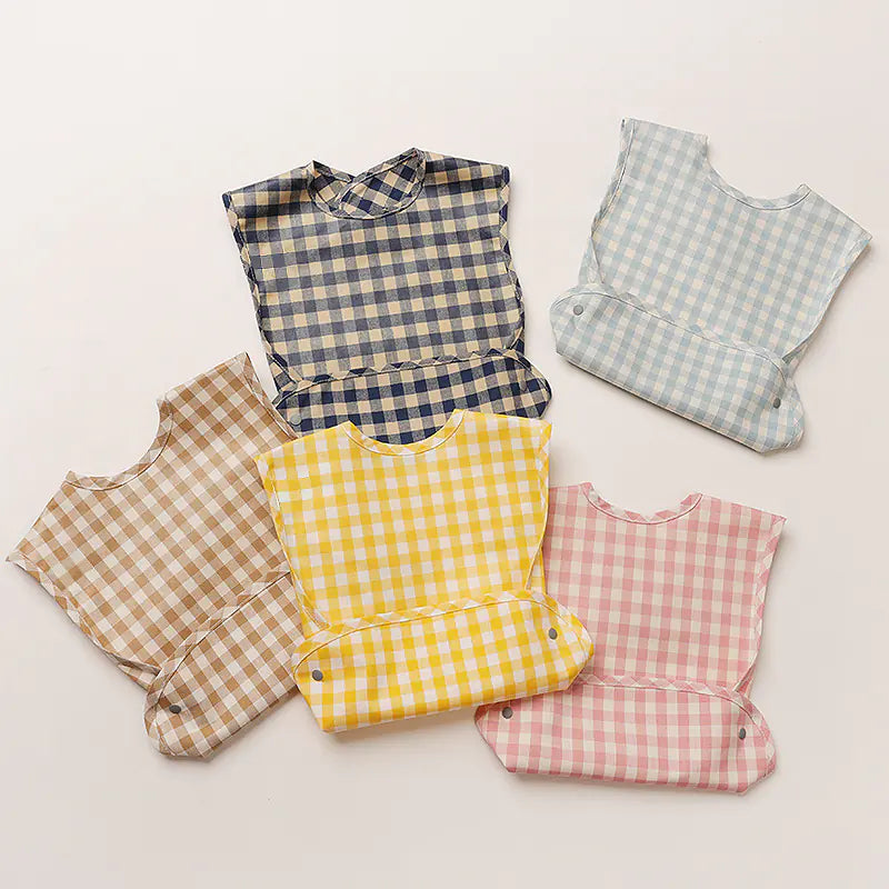 Plaid waterproof bandana baby bib