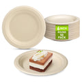 6-Inch Round Compostable Paper Plates, 50 Pack