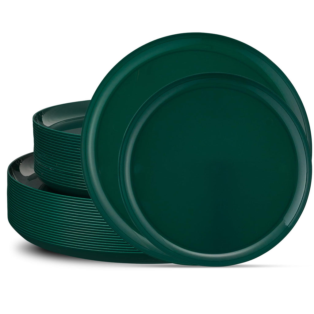 40-Piece Green Elegant Disposable Party Plates Combo