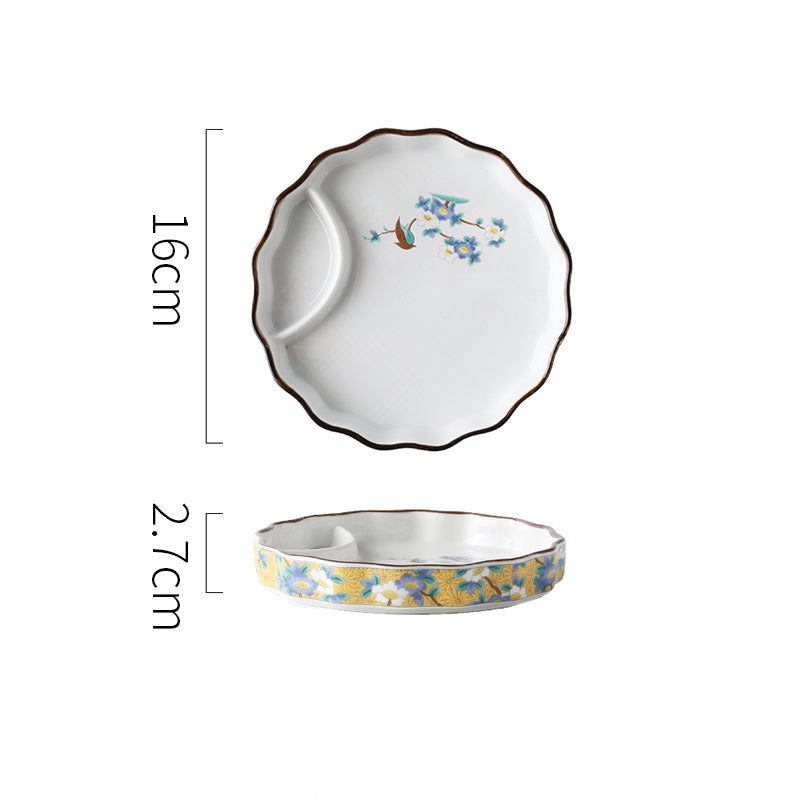 Ceramic snack plate painted design