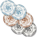 Ceramic Salad Plates 8.5-Inch Set of 6 - Multicolor Porcelain