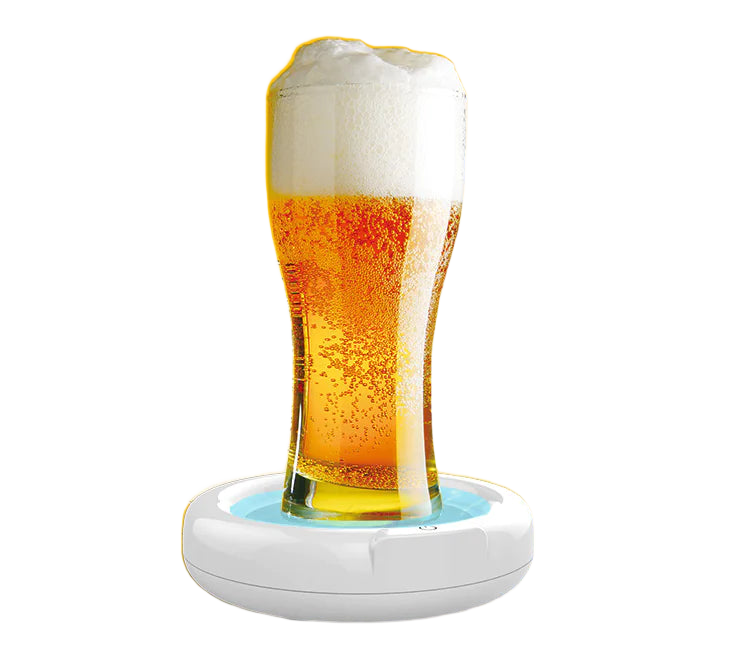 Snagly ultrasonic beer frother base on white background