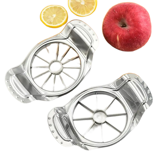Snagly stainless steel 8-slice apple corer on white background