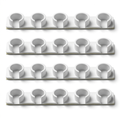 Set of four white adhesive spice jar clip strips - white background