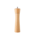 Beech wood manual pepper mill on a pure white background