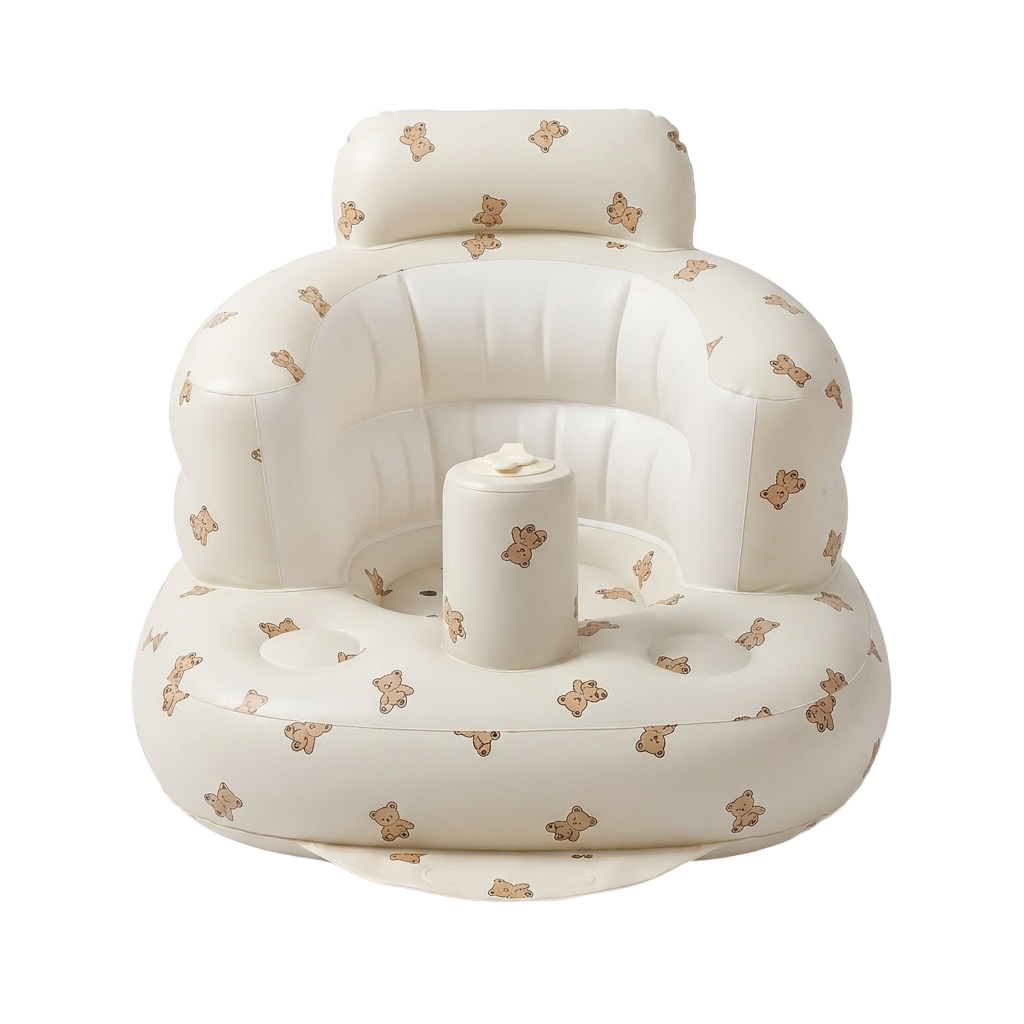 Inflatable baby chair on pure white background