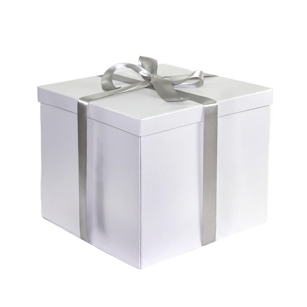 Luxury square gift box complete set on pure white background
