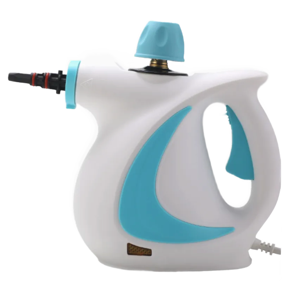 MightySteam QuickClean handheld steam cleaner, true white background packshot