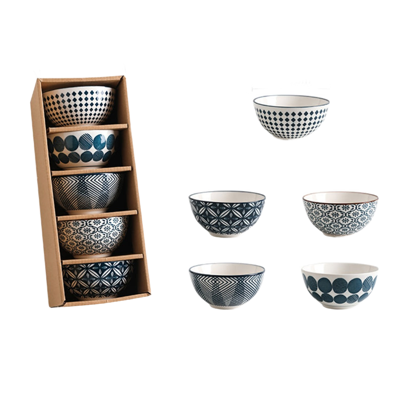 Hefeng porcelain bowl set clean product shot on white background